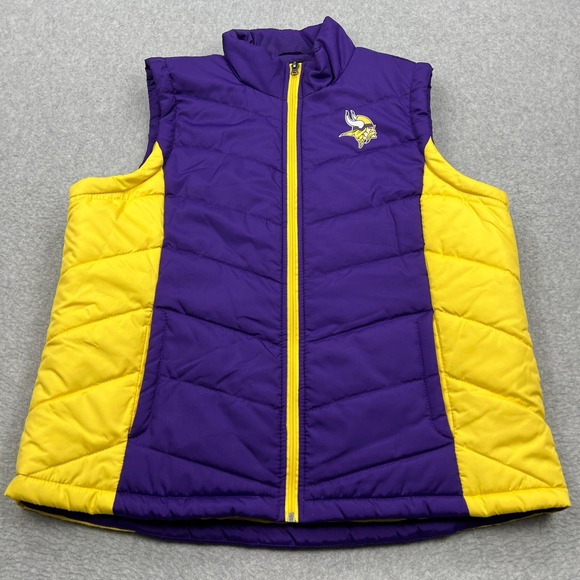 NFL Team Apparel Jackets & Blazers - Minnesota Vikings Vest Women's XXL Purple NFL Team Apparel GIII Full‎ Zip Puffer